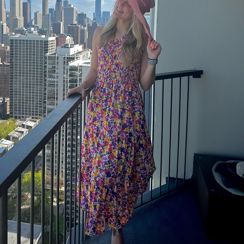 One shoulder Midi/Maxi Floral Dress